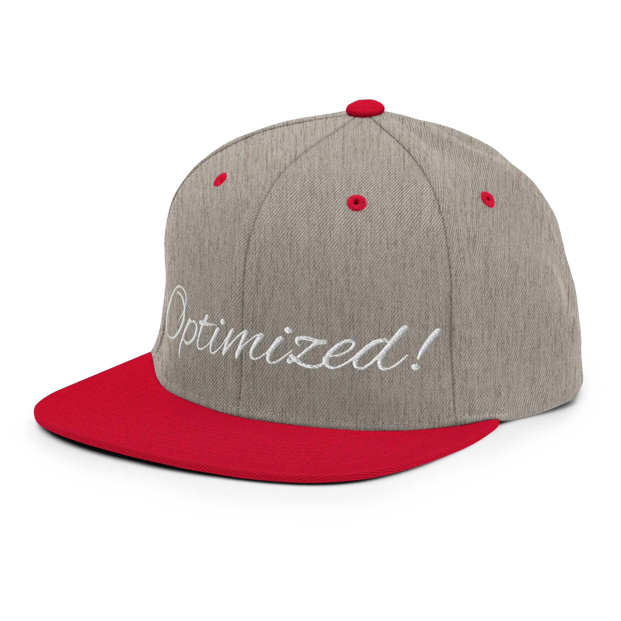 Heather grey and red NerdWear snapback