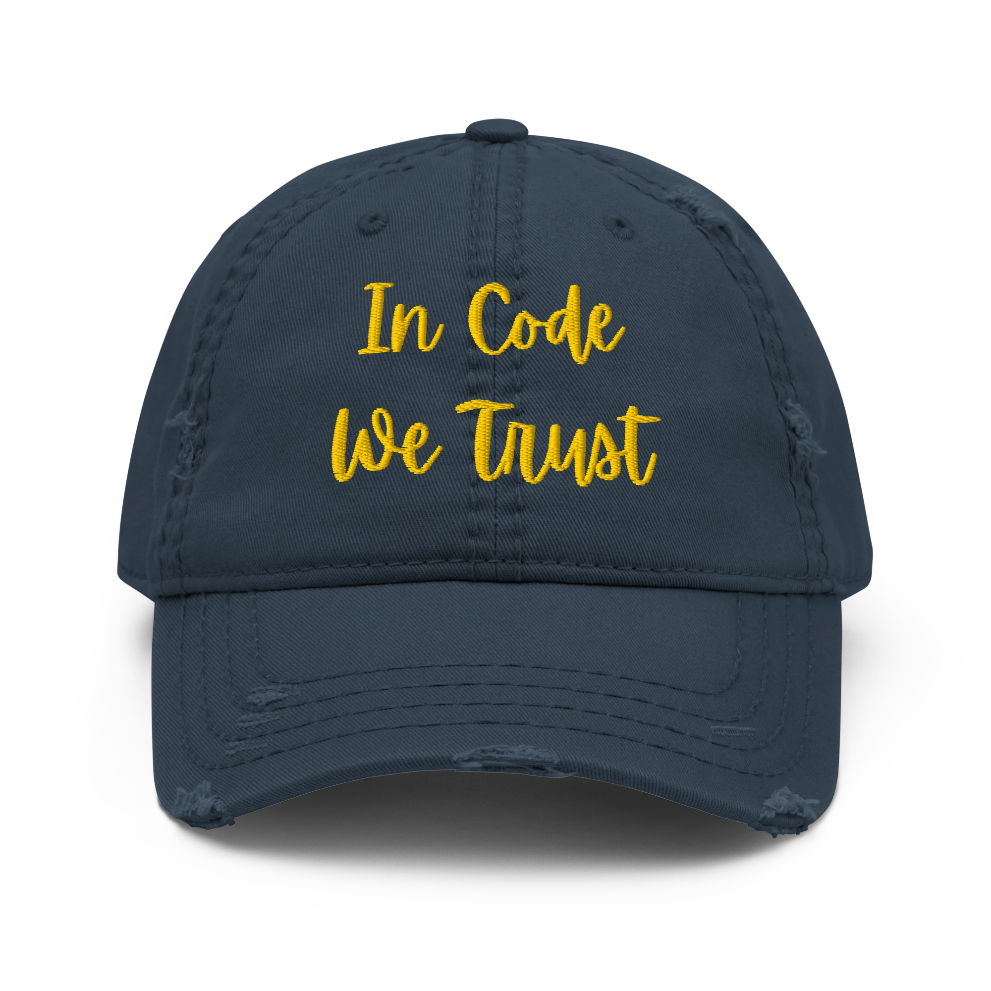 Navy distressed NerdWear dad hat