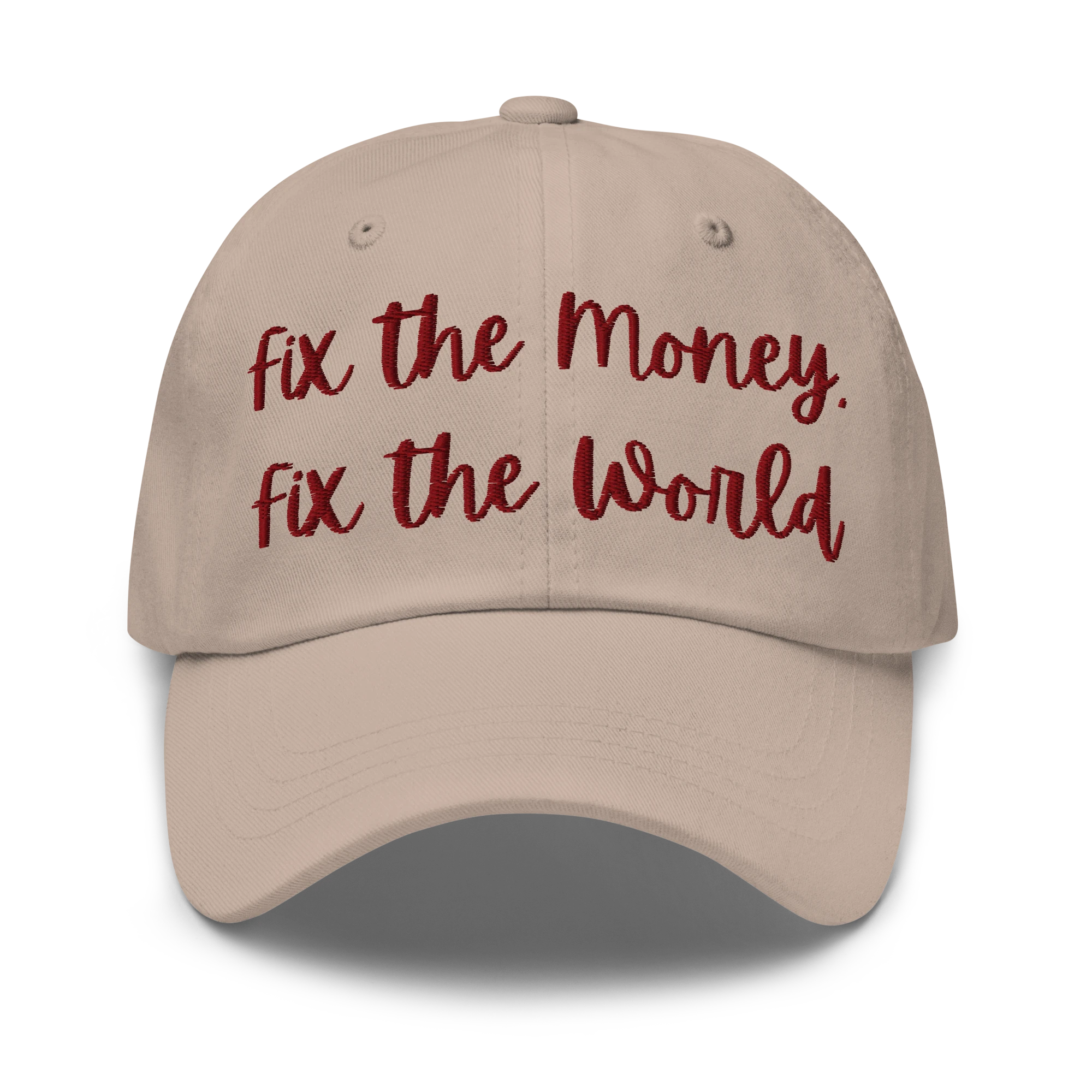 Fix the Money. Fix the World. embroidered NerdWear hat