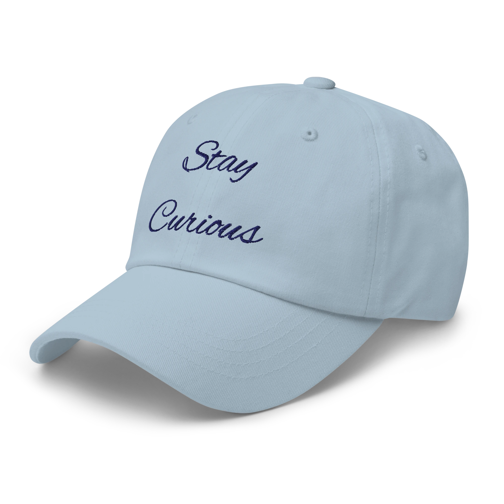 Stay Curious hat, left-front view