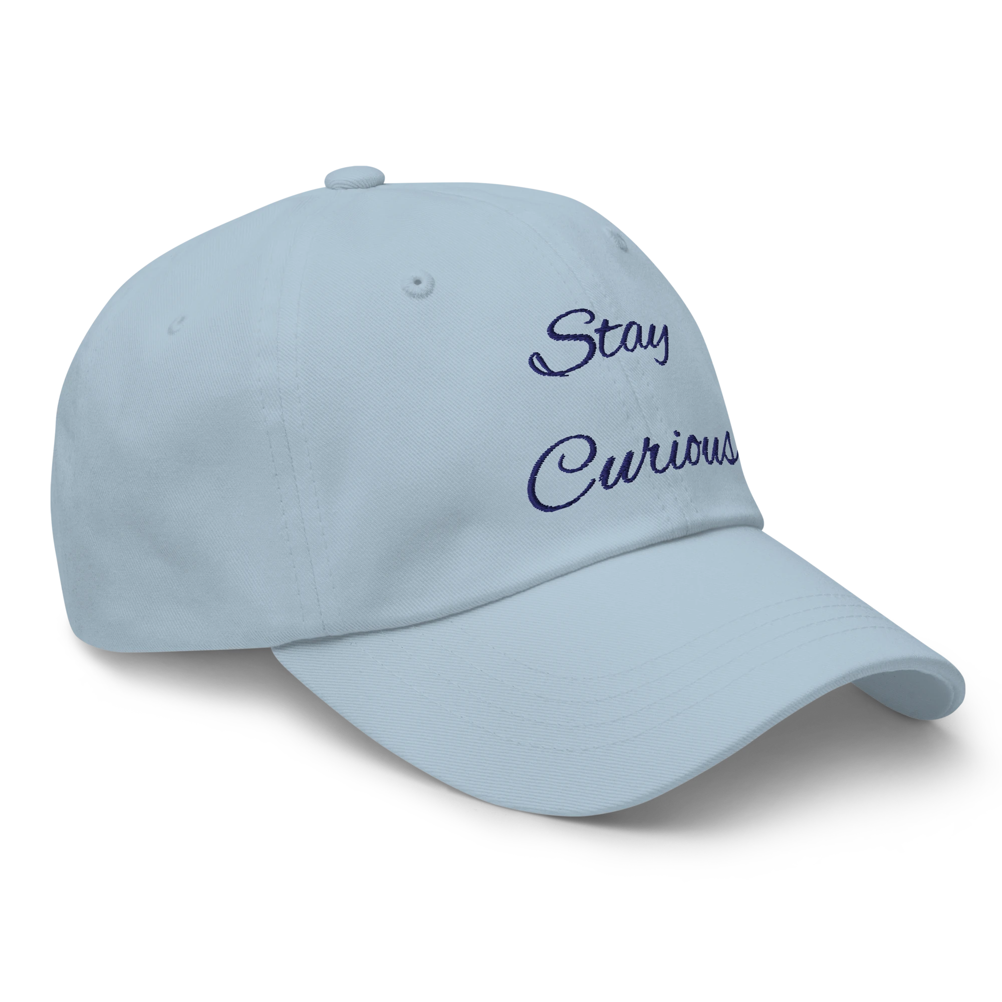 Stay Curious hat, right-front view